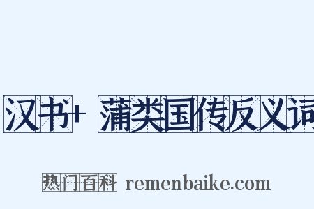 汉书+蒲类国传反义词是什么意思的图片